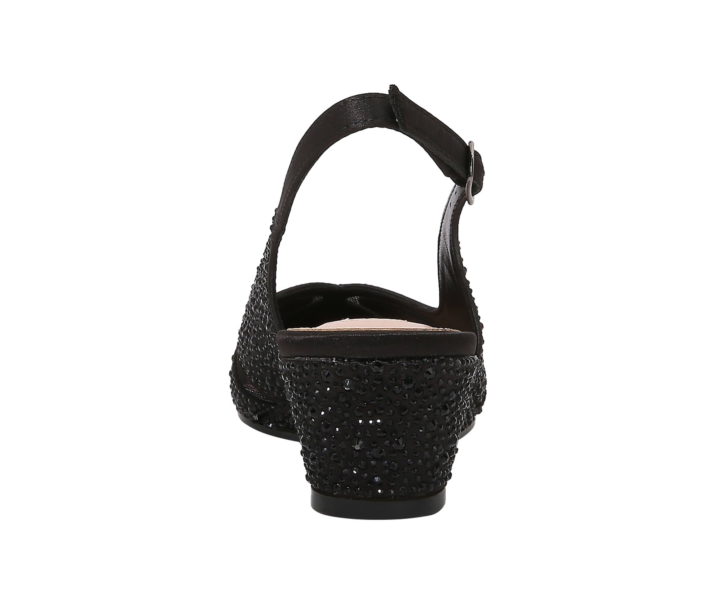 Daniela, Mesh Rhinestone Slingback Wedge Heel