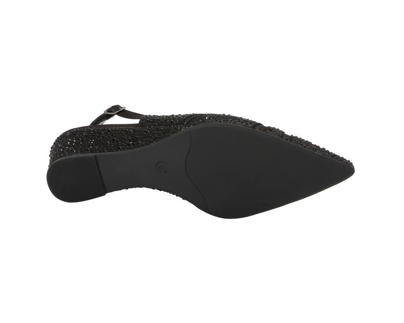 Daniela, Mesh Rhinestone Slingback Wedge Heel