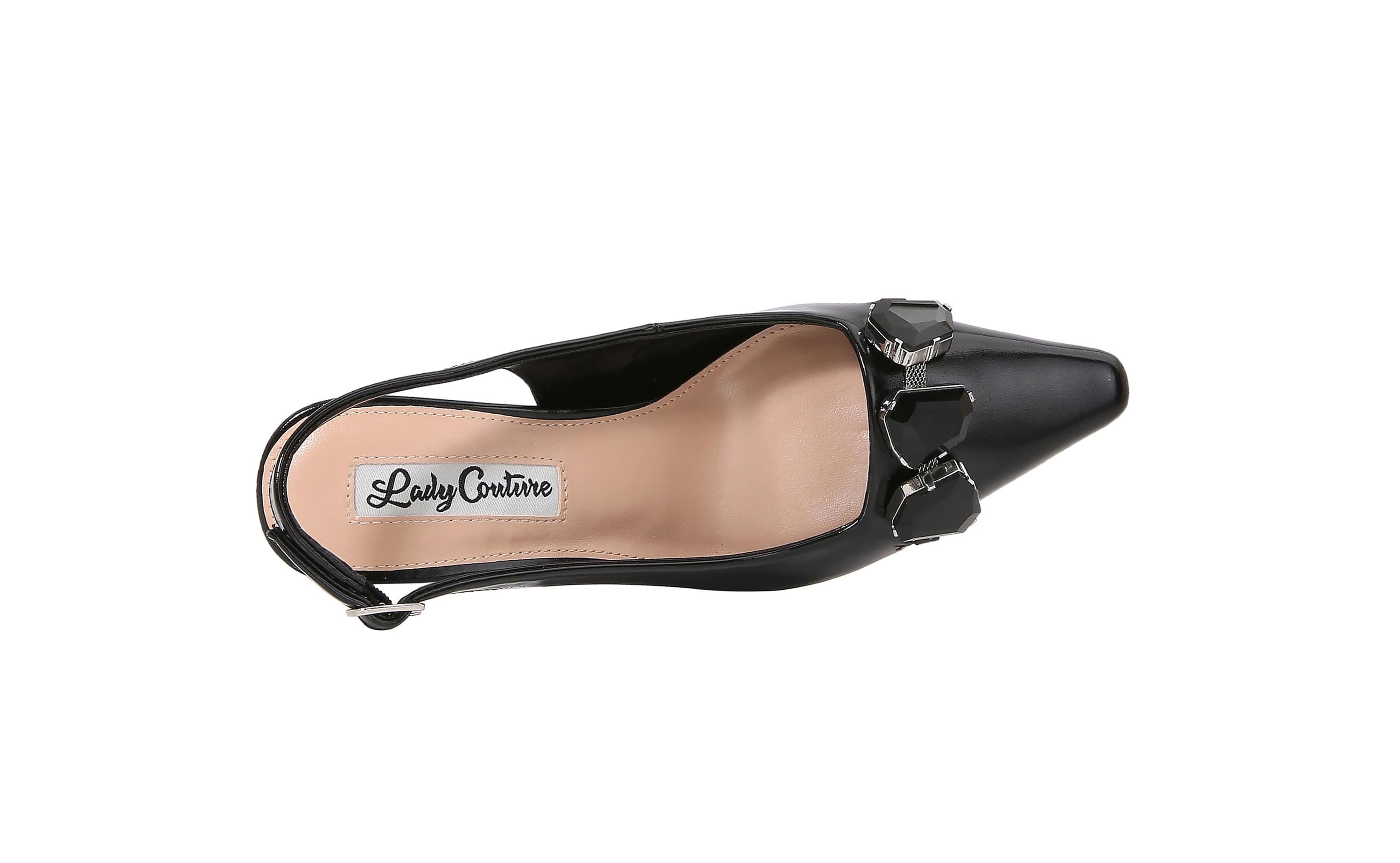 Glamour, Jewel Heel Slingback Pump