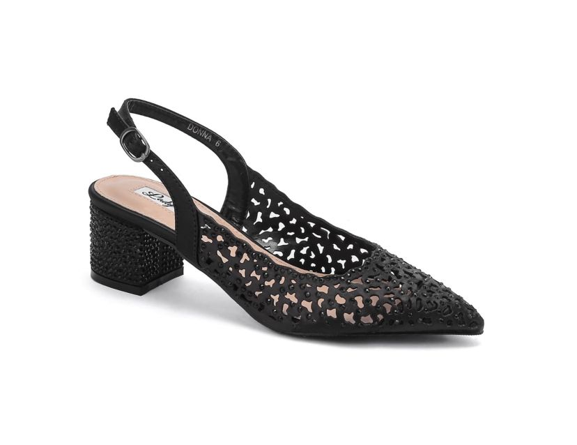Donna, Rhinestone Block Heel Slingback