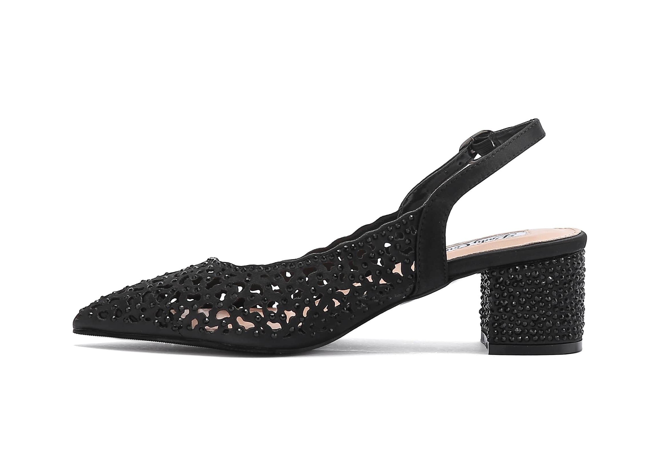Donna, Rhinestone Block Heel Slingback