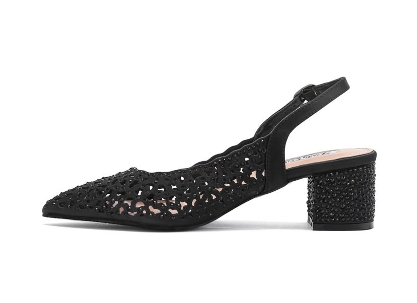 Donna, Rhinestone Block Heel Slingback