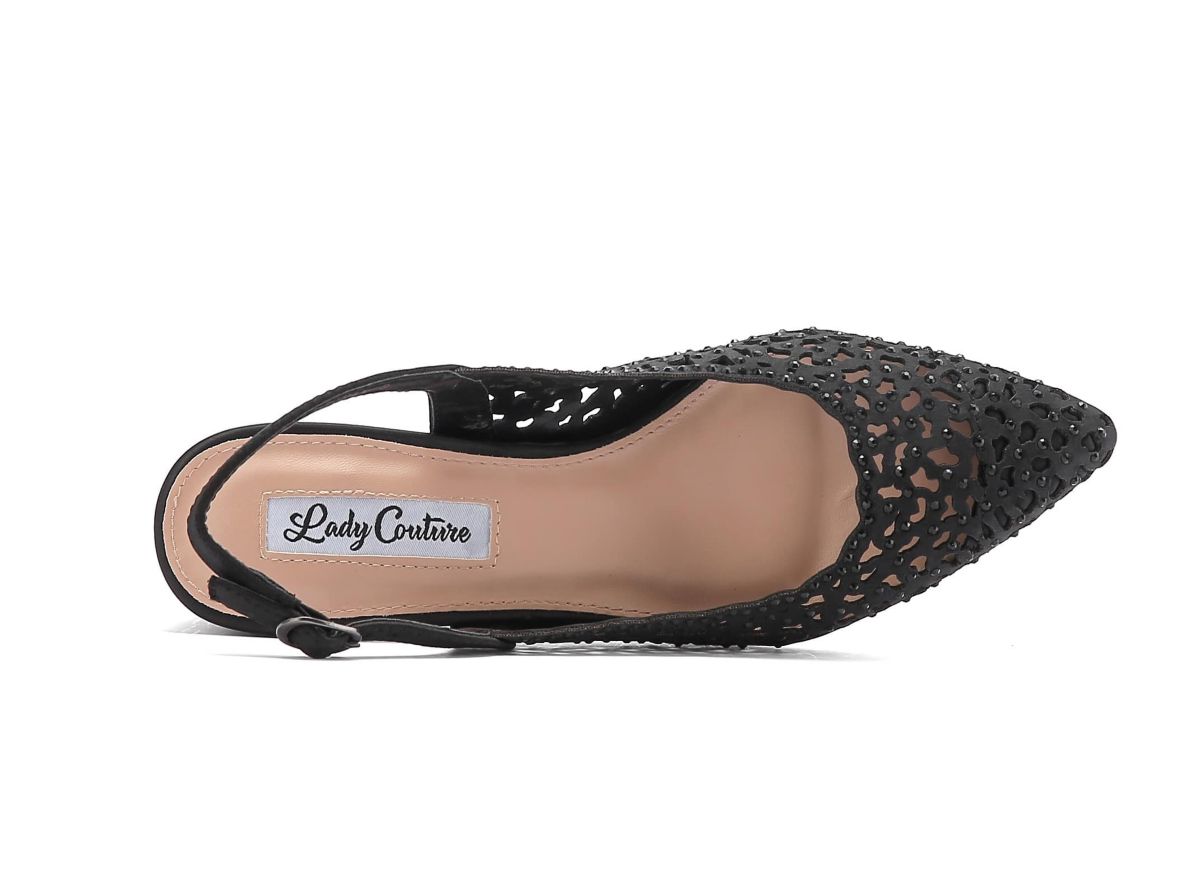 Donna, Rhinestone Block Heel Slingback