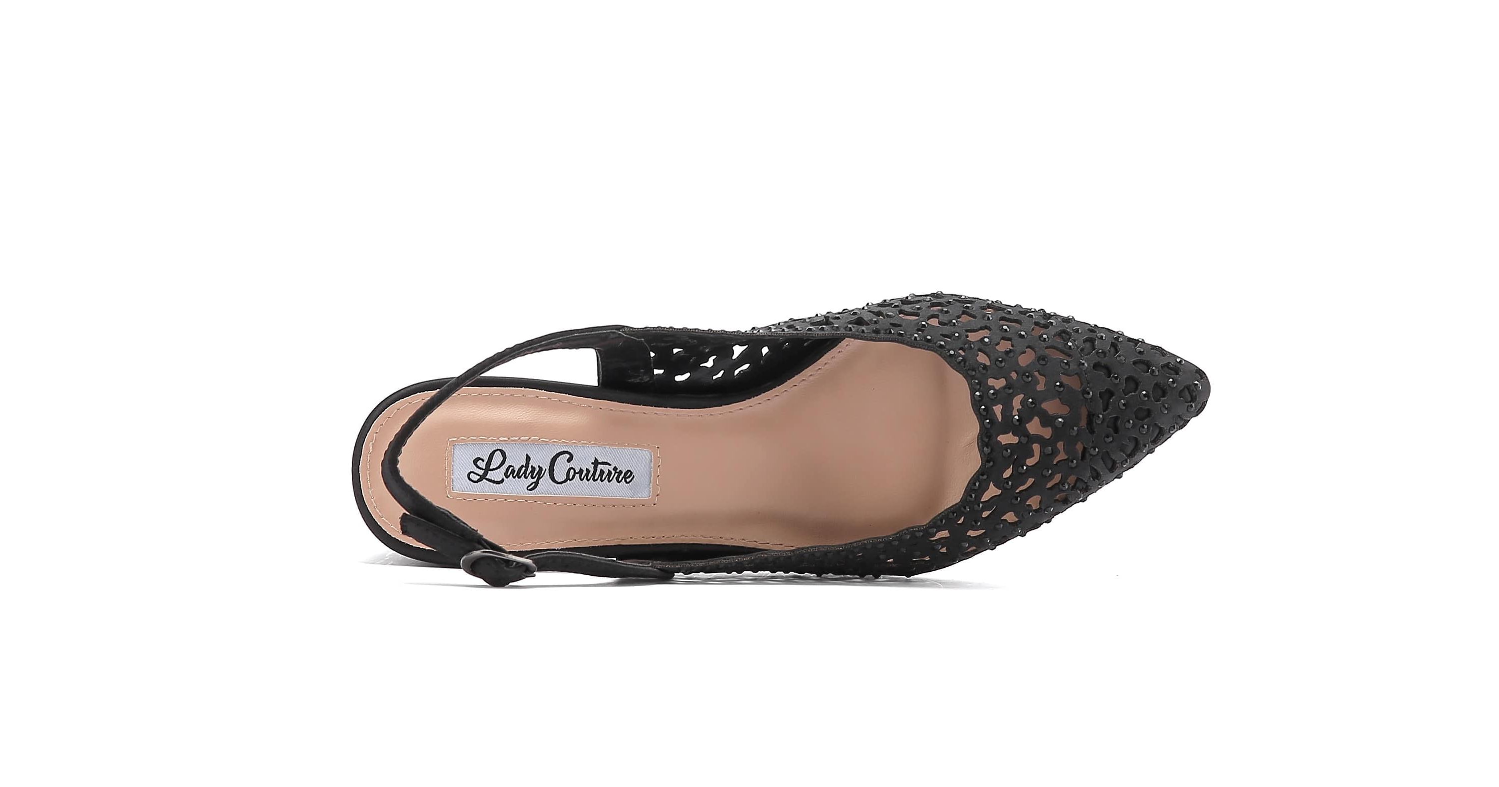 Donna, Rhinestone Block Heel Slingback