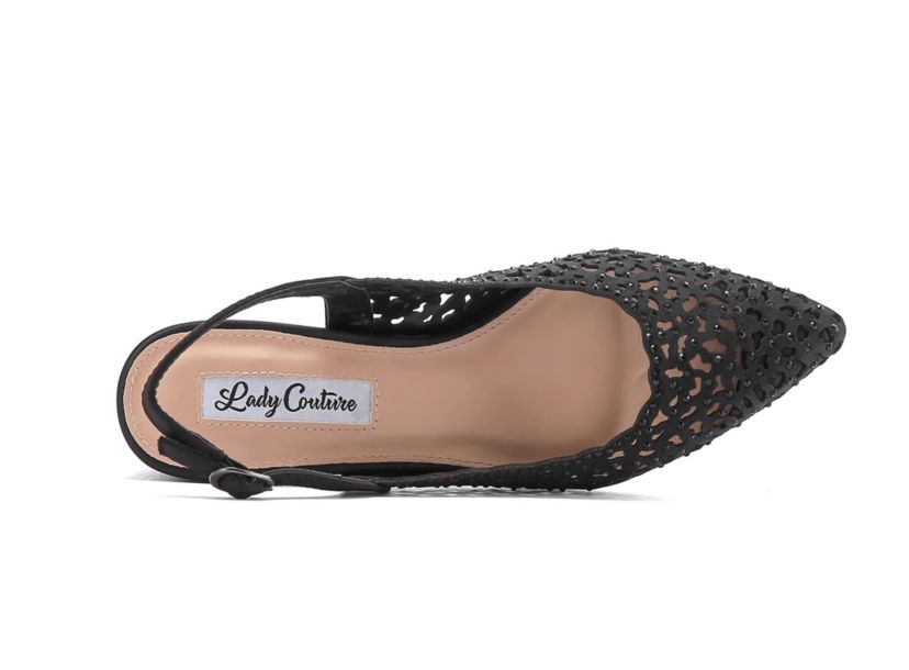 Donna, Rhinestone Block Heel Slingback
