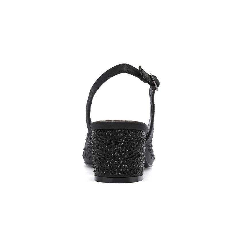 Donna, Rhinestone Block Heel Slingback