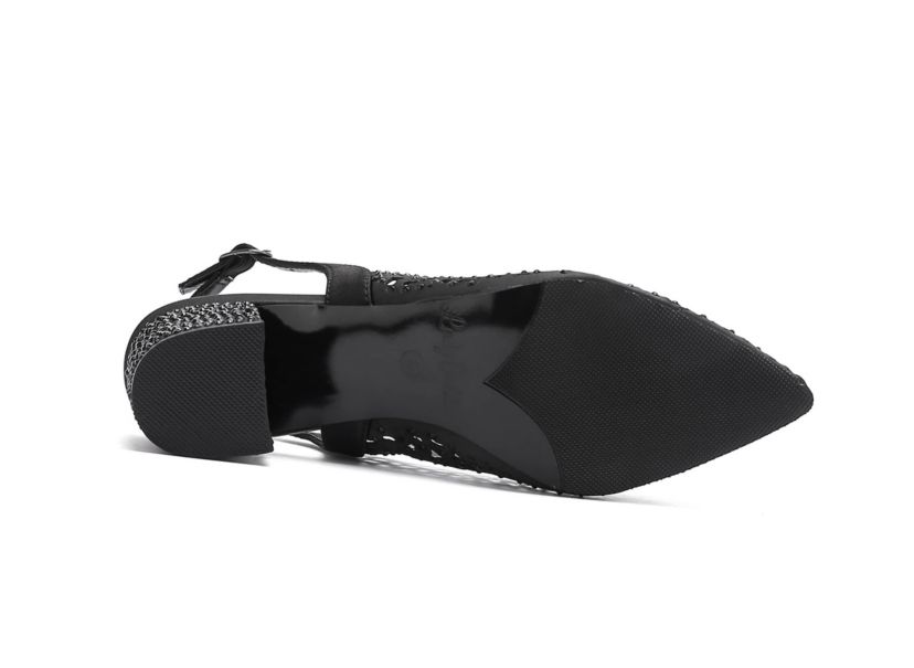 Donna, Rhinestone Block Heel Slingback
