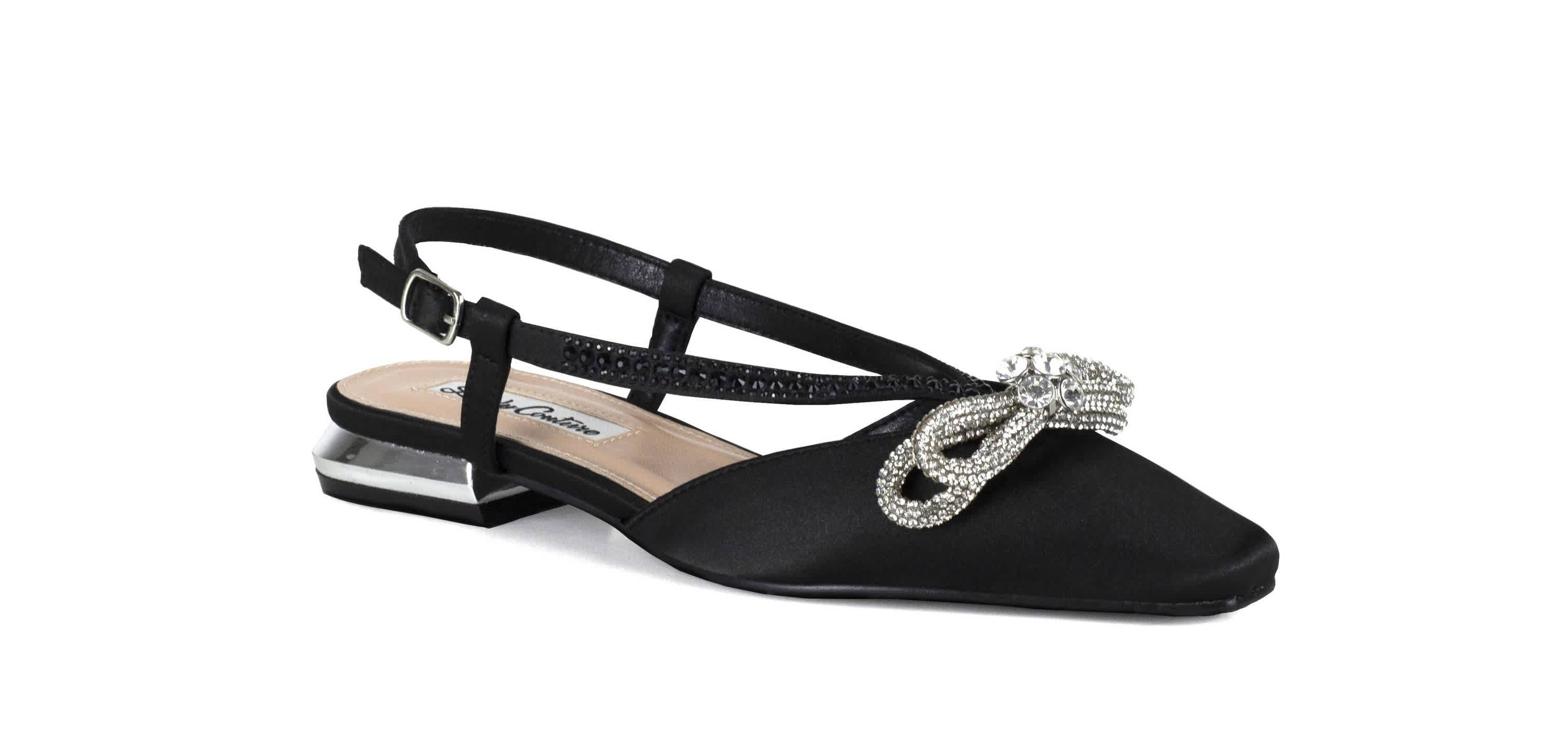 Kendal, Rhinestone Bow Flat Slingback