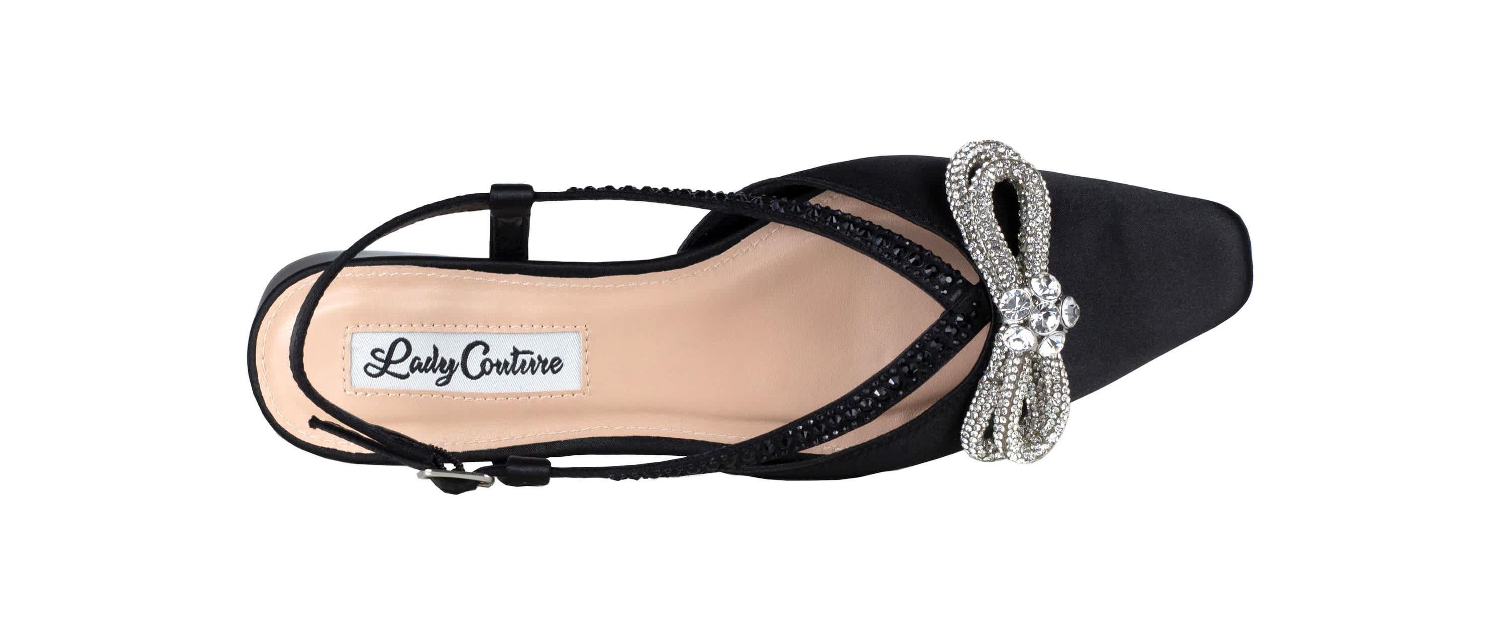 Kendal, Rhinestone Bow Flat Slingback