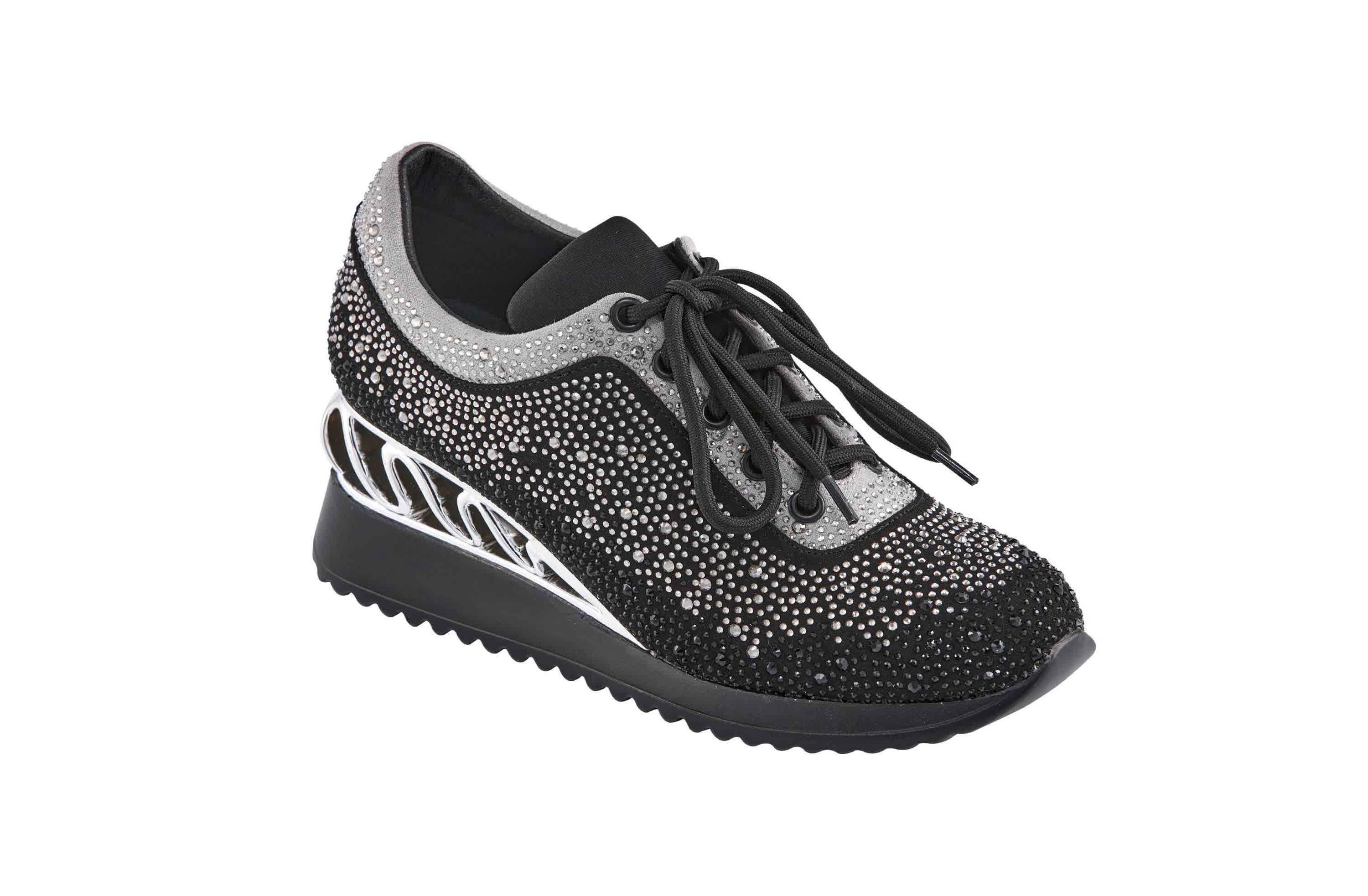 Jackpot, Glitz Fashion Athletic Sneaker On A Spring Look Wedge