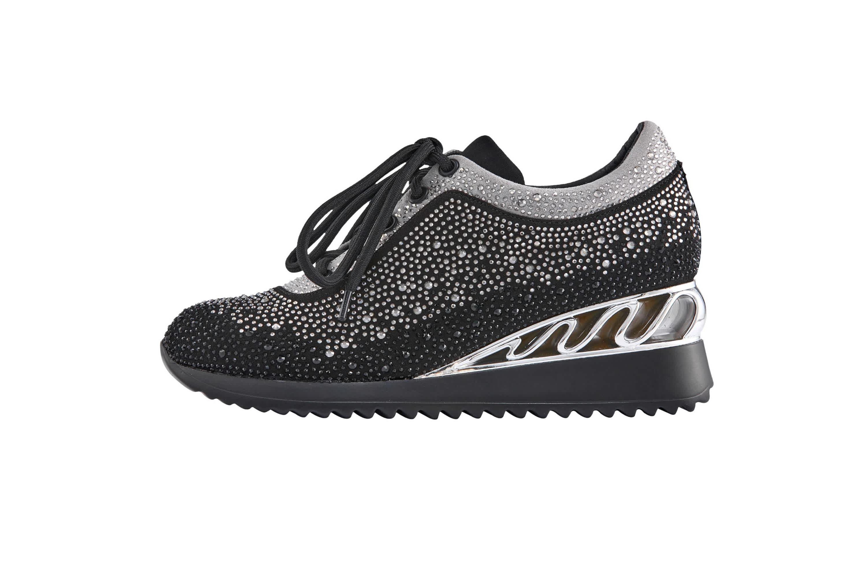 Jackpot, Glitz Fashion Athletic Sneaker On A Spring Look Wedge