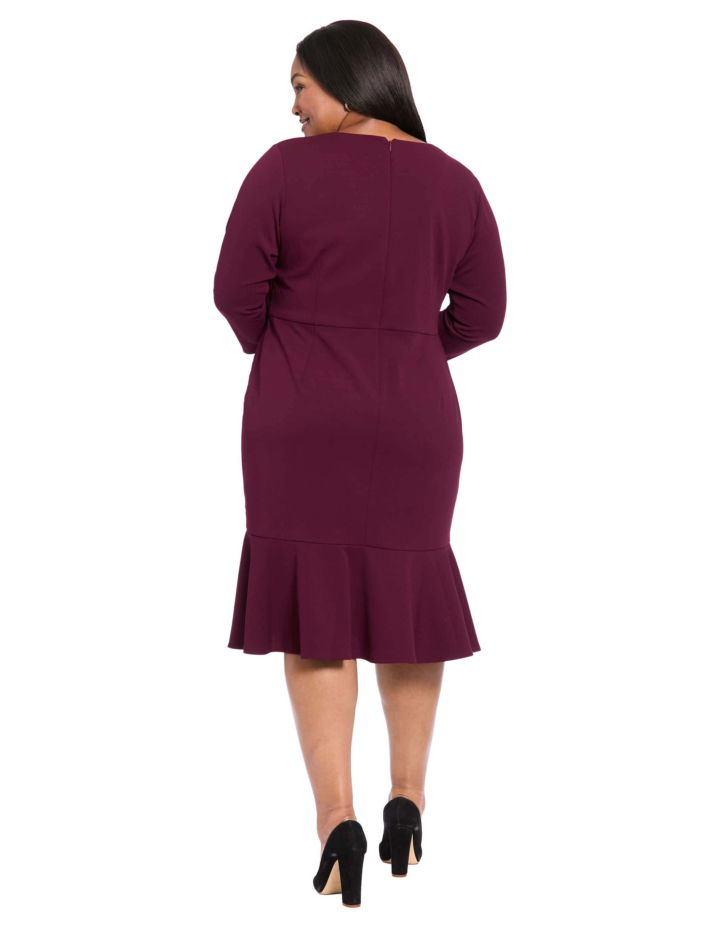 Vneck Twist With Flounce Dress