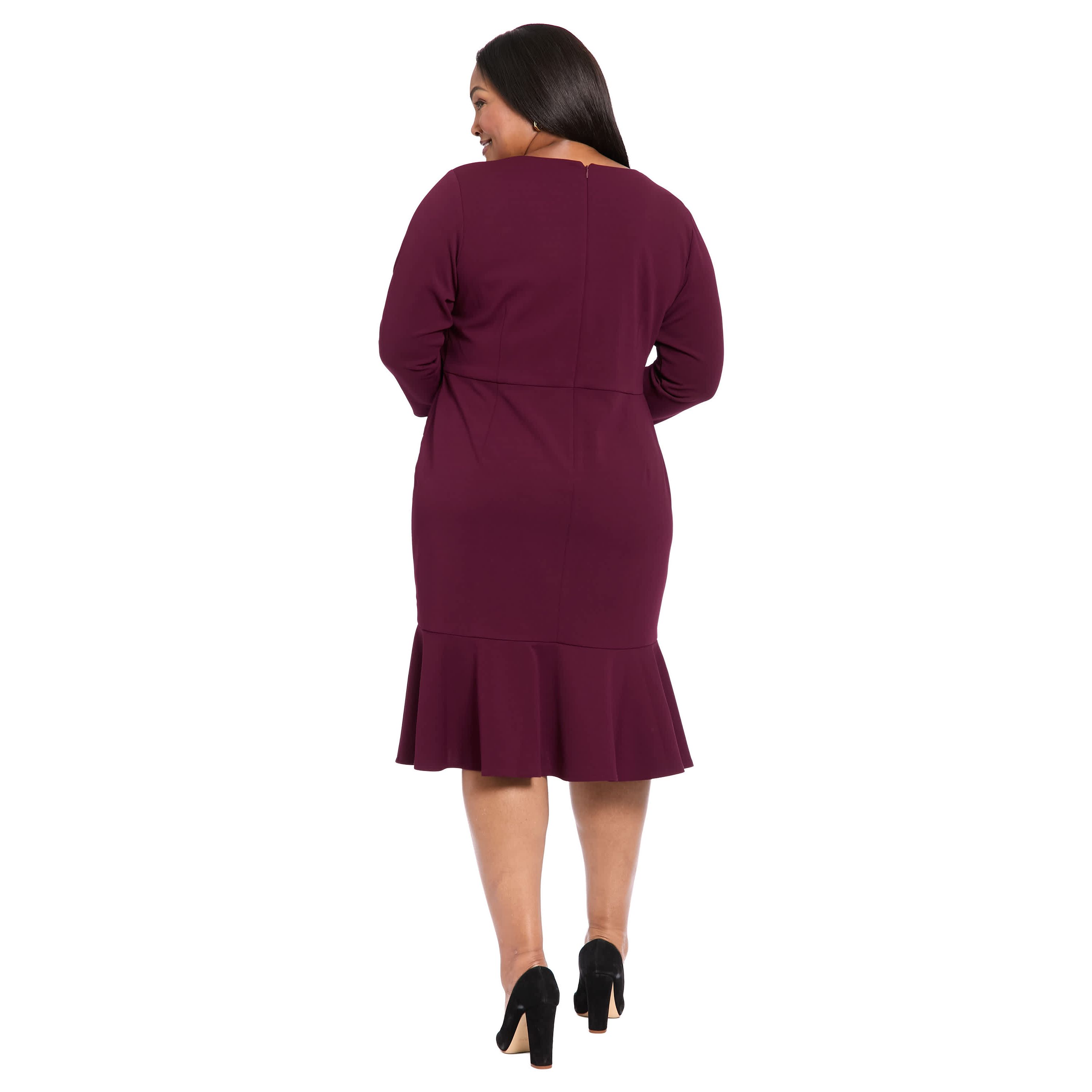 Vneck Twist With Flounce Dress