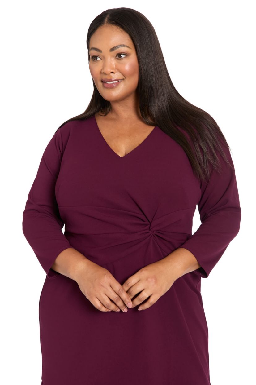 Vneck Twist With Flounce Dress