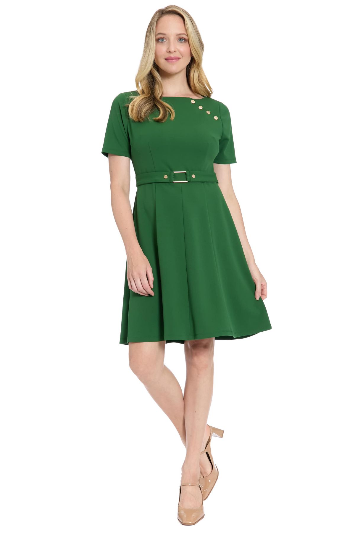 FIT & FLARE WITH HARDWARE DETAIL