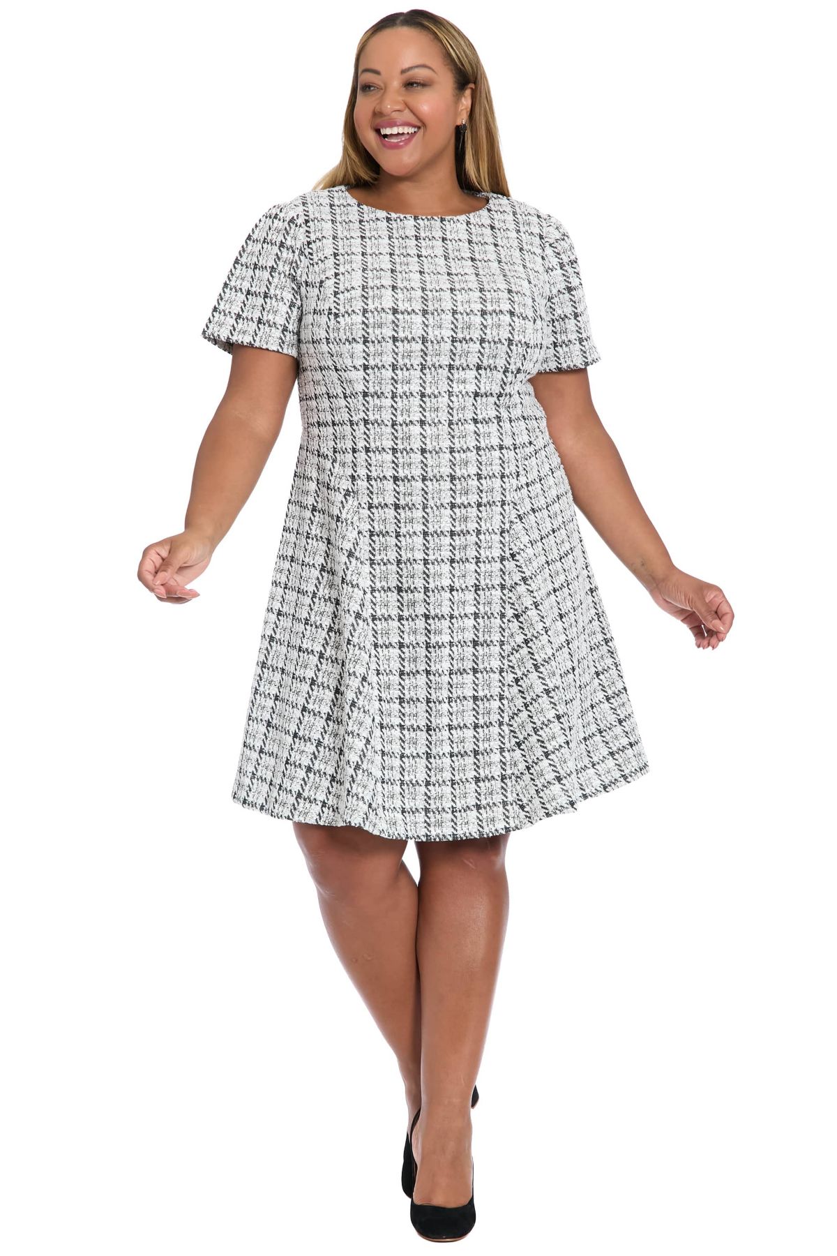 Short Sleeve Fit & Flare Dress