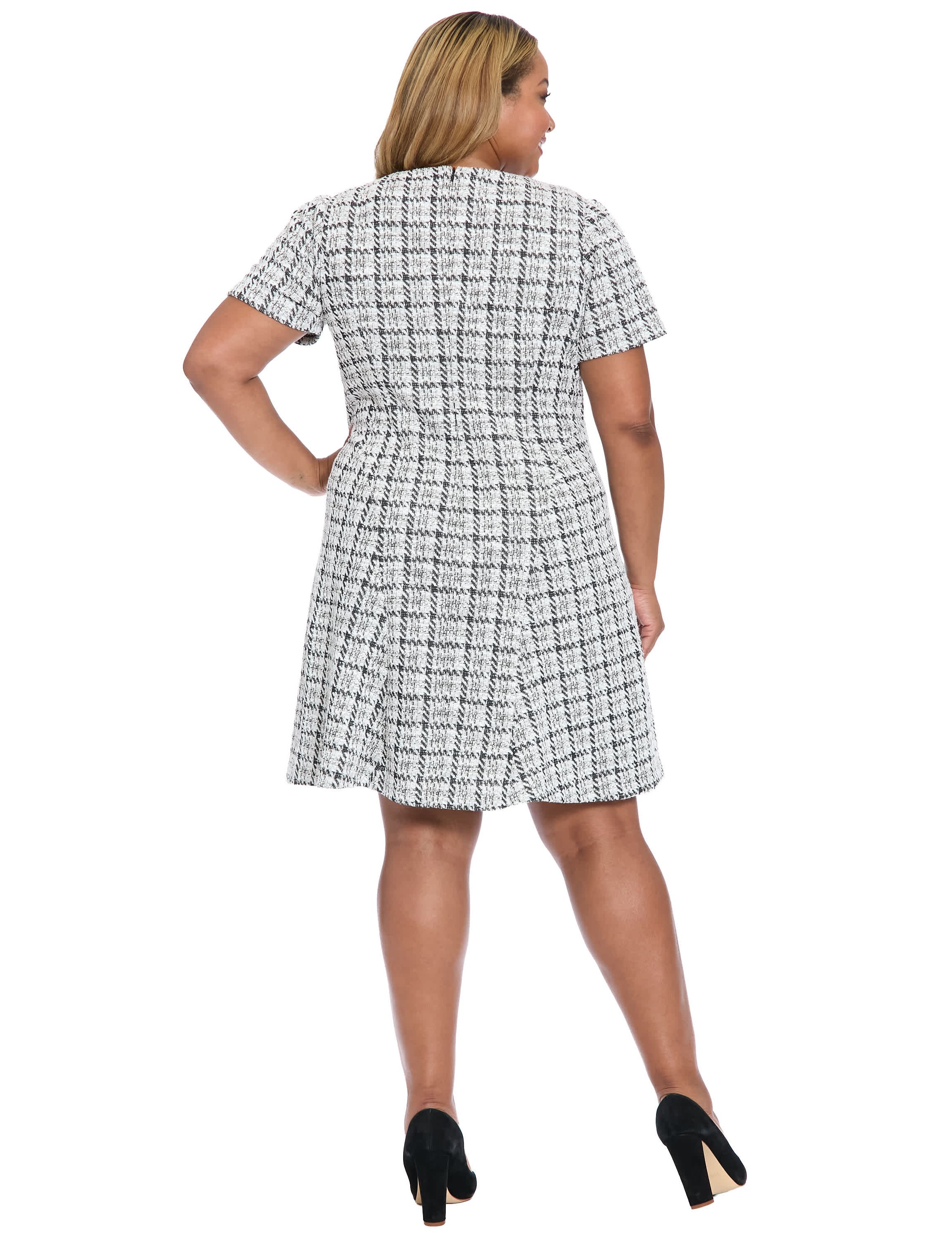 Short Sleeve Fit & Flare Dress