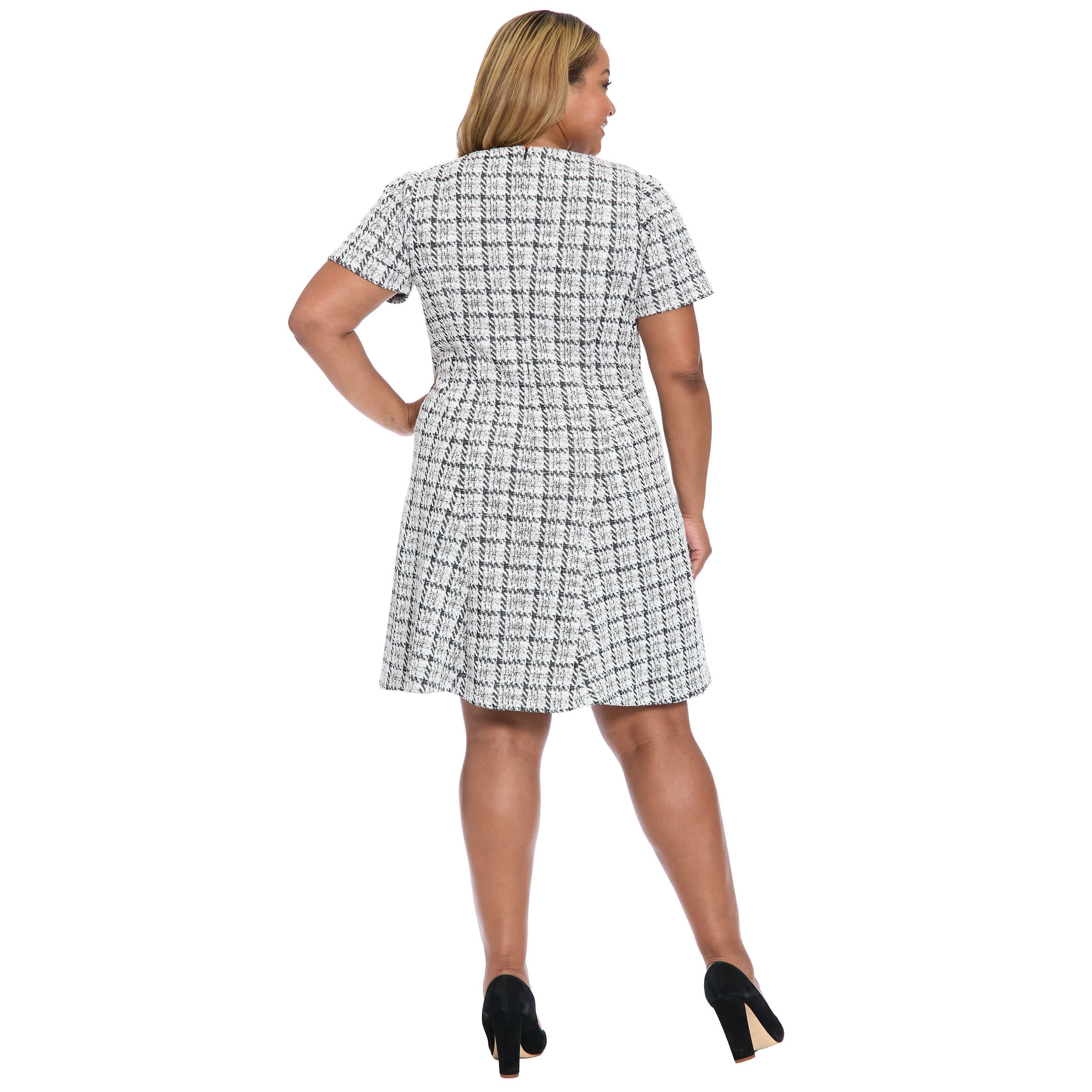 Short Sleeve Fit & Flare Dress