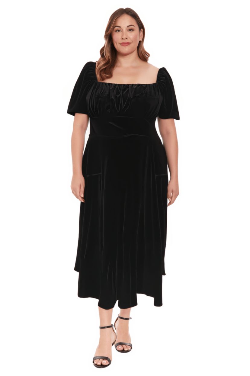 Puff Sleeve Midi Dress