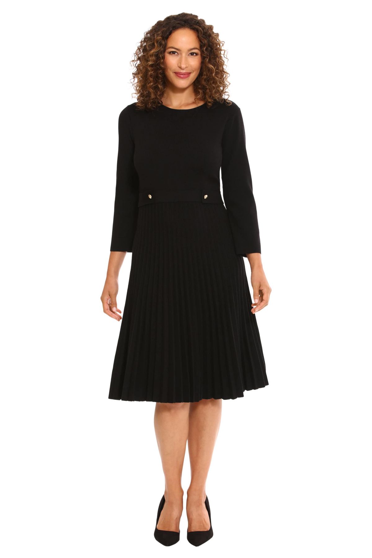 Side Tab Fit & Flare Sweater Dress