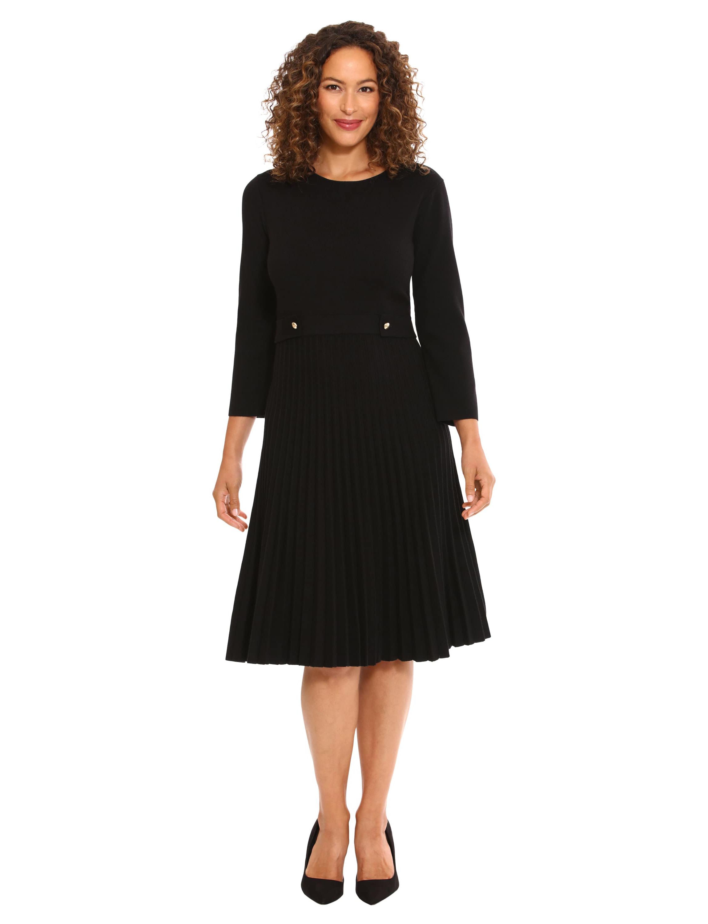 Side Tab Fit & Flare Sweater Dress