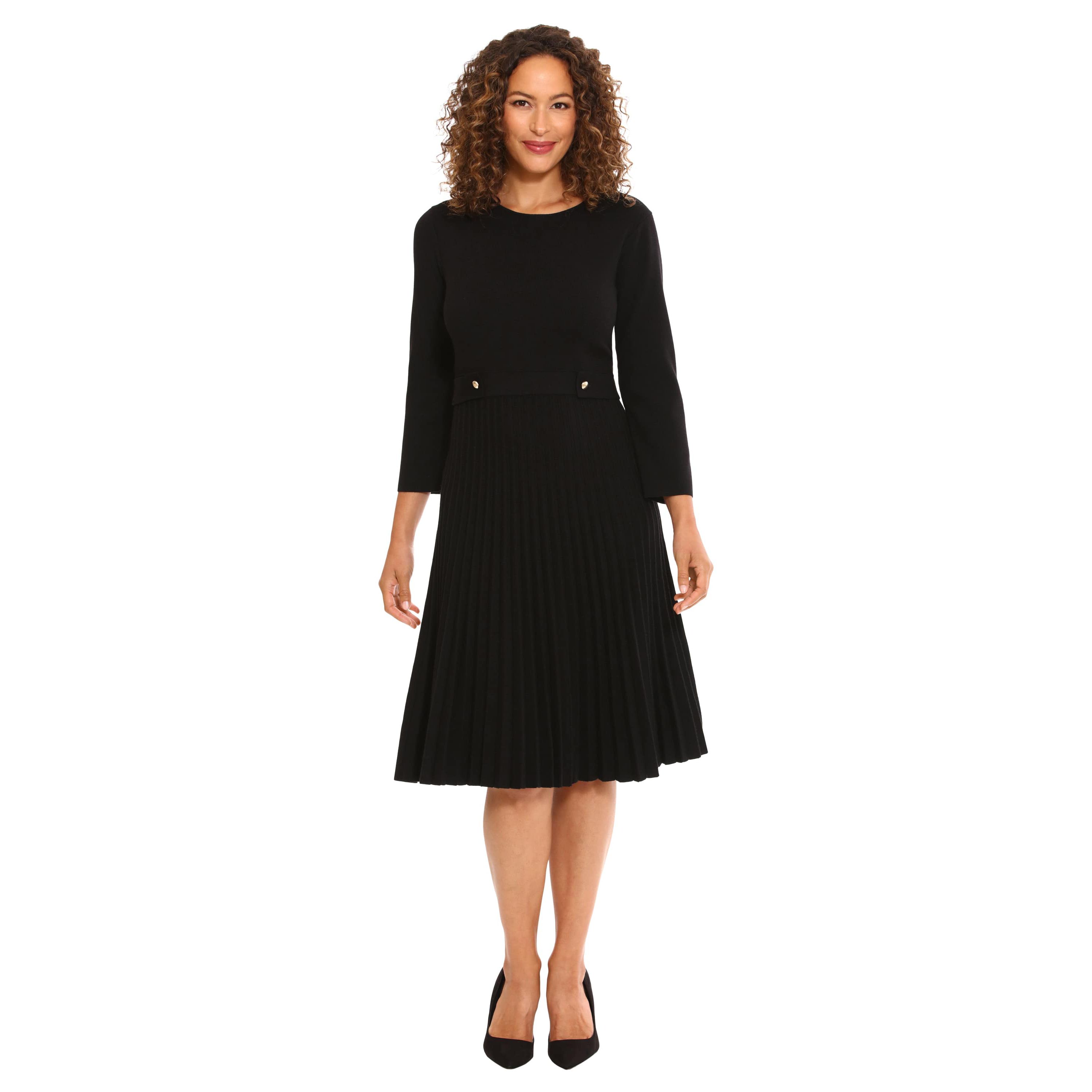 Side Tab Fit & Flare Sweater Dress