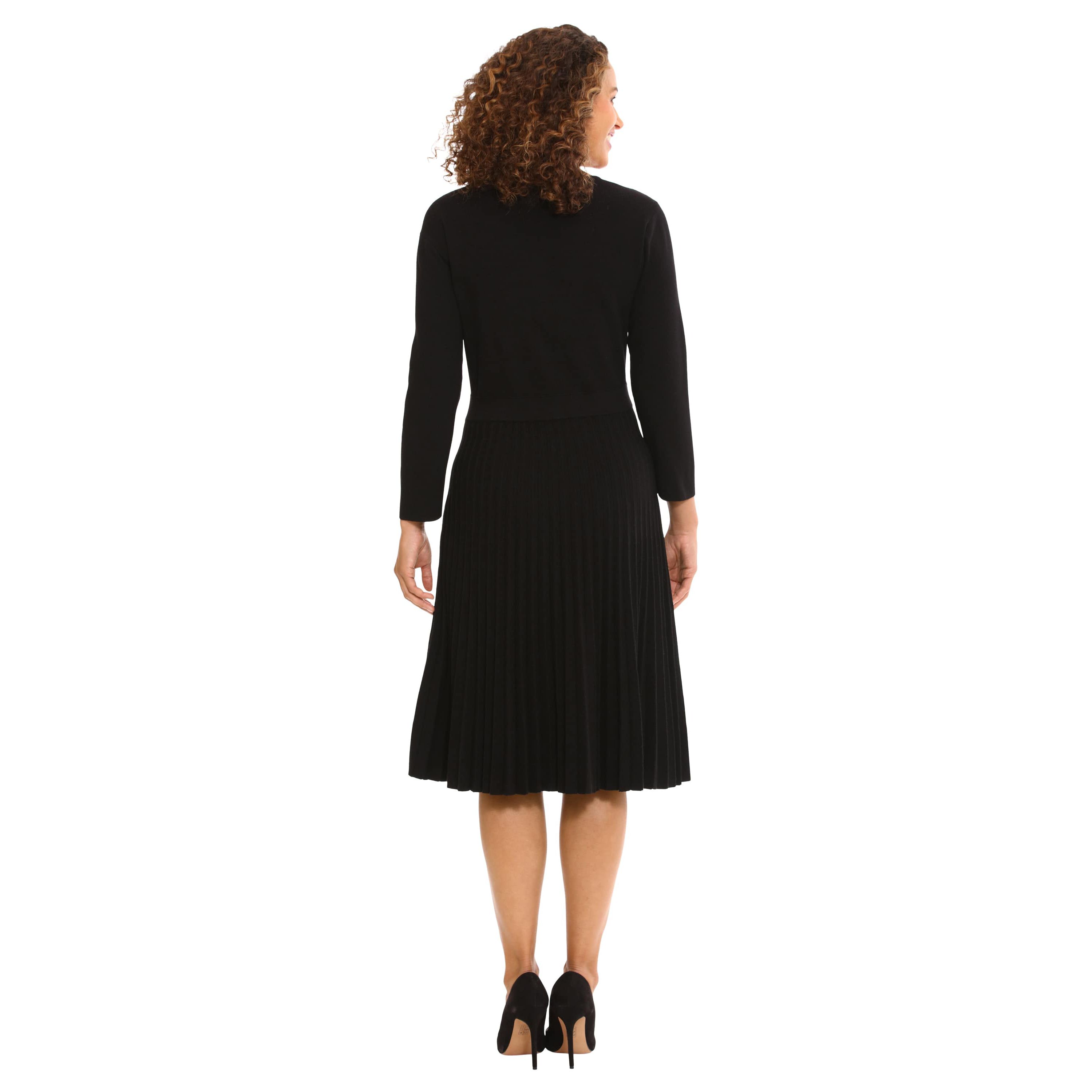 Side Tab Fit & Flare Sweater Dress
