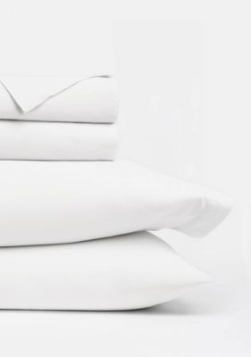 Luxury Inn Ultra Soft 100% Cotton Solid Sheet Set, White, Full