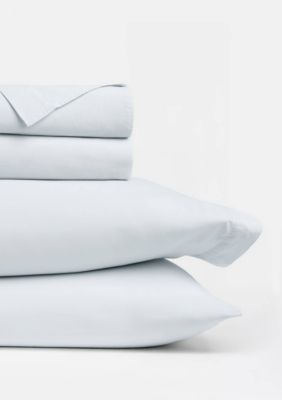 Luxury Inn Ultra Soft 100% Cotton Solid Sheet Set, Blue, Twin