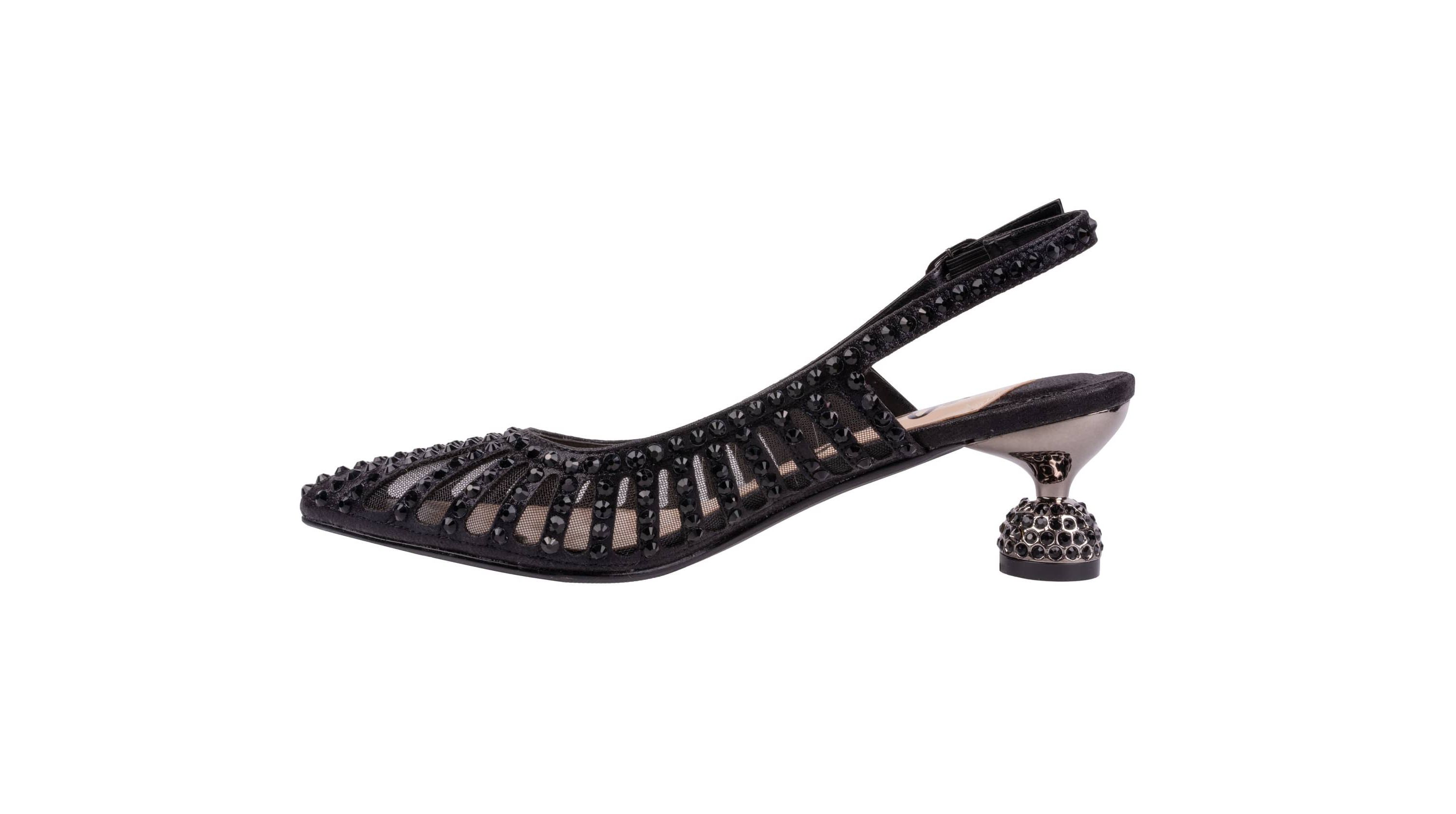 Rosita, Mesh Rhinestone Heel Slingback