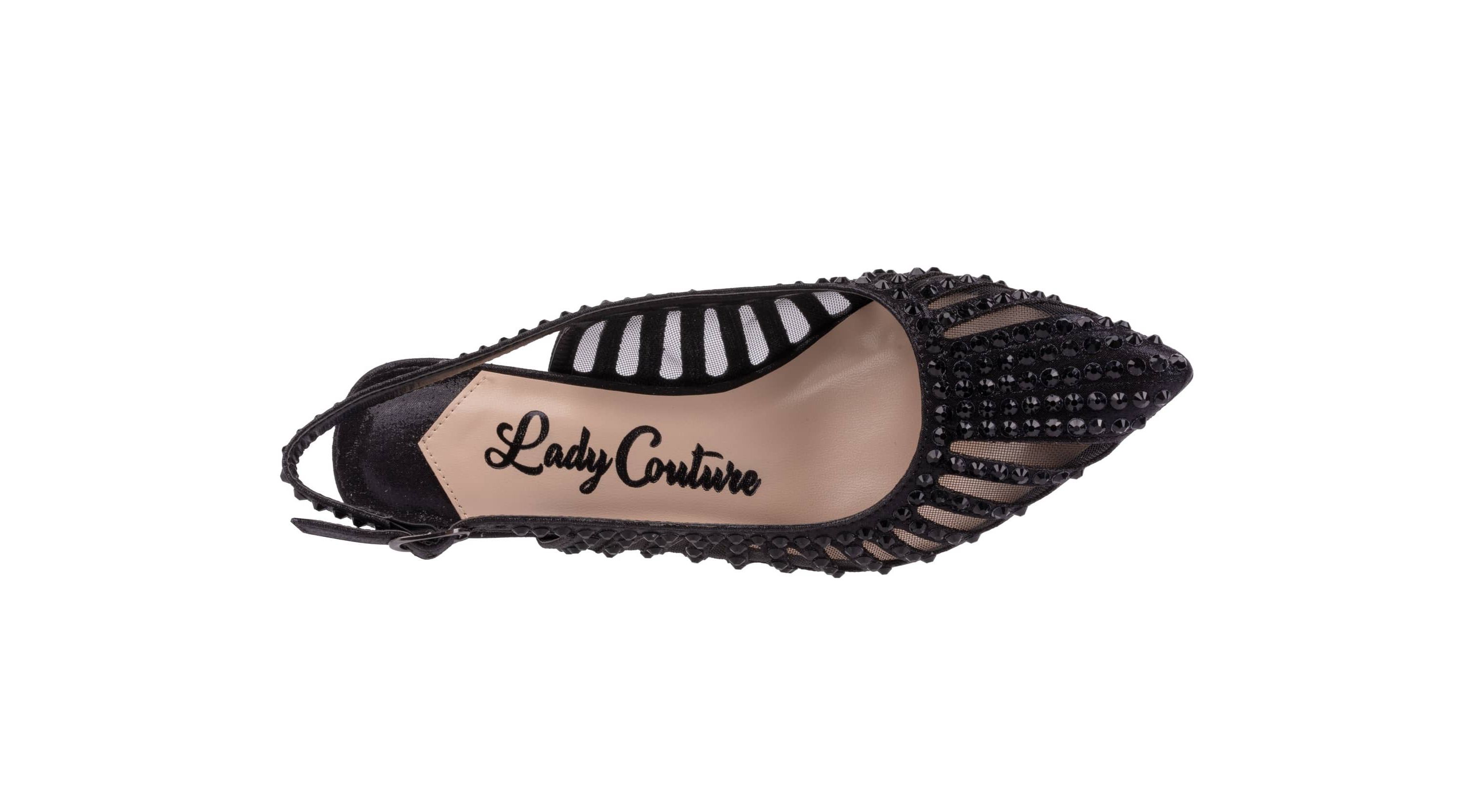 Rosita, Mesh Rhinestone Heel Slingback