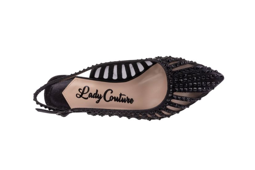 Rosita, Mesh Rhinestone Heel Slingback