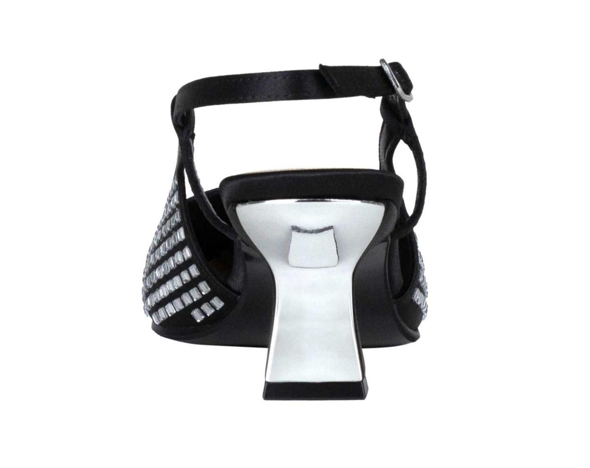 Shana, Rhinestone Slingback With Metallic Back Trim Heel