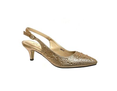Lady Couture Women's Onyx, Slingback Dressy Pump, Champagne, 7M