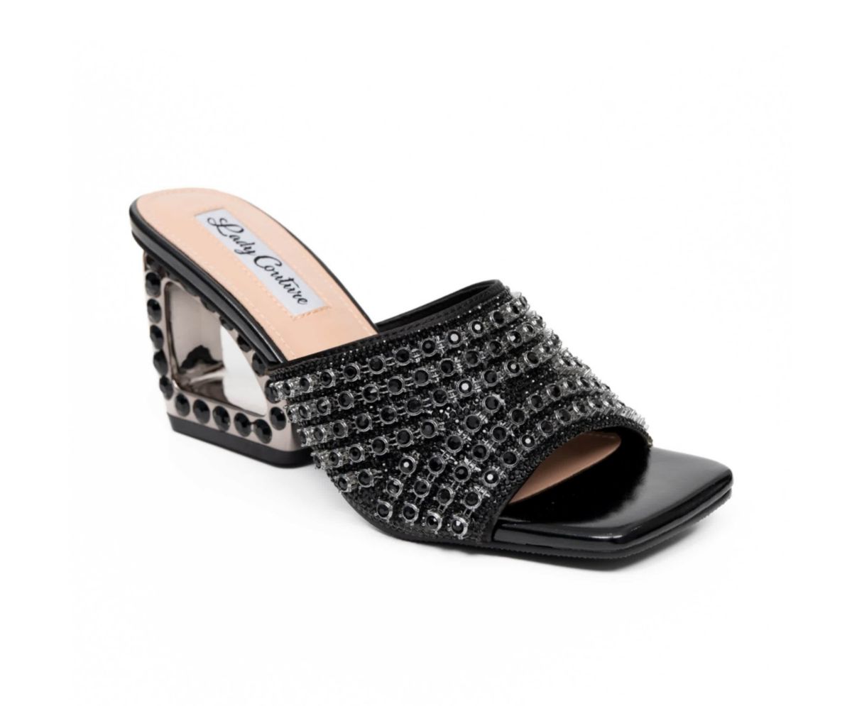 Royal, Rhinestone Jewel Heel Slide