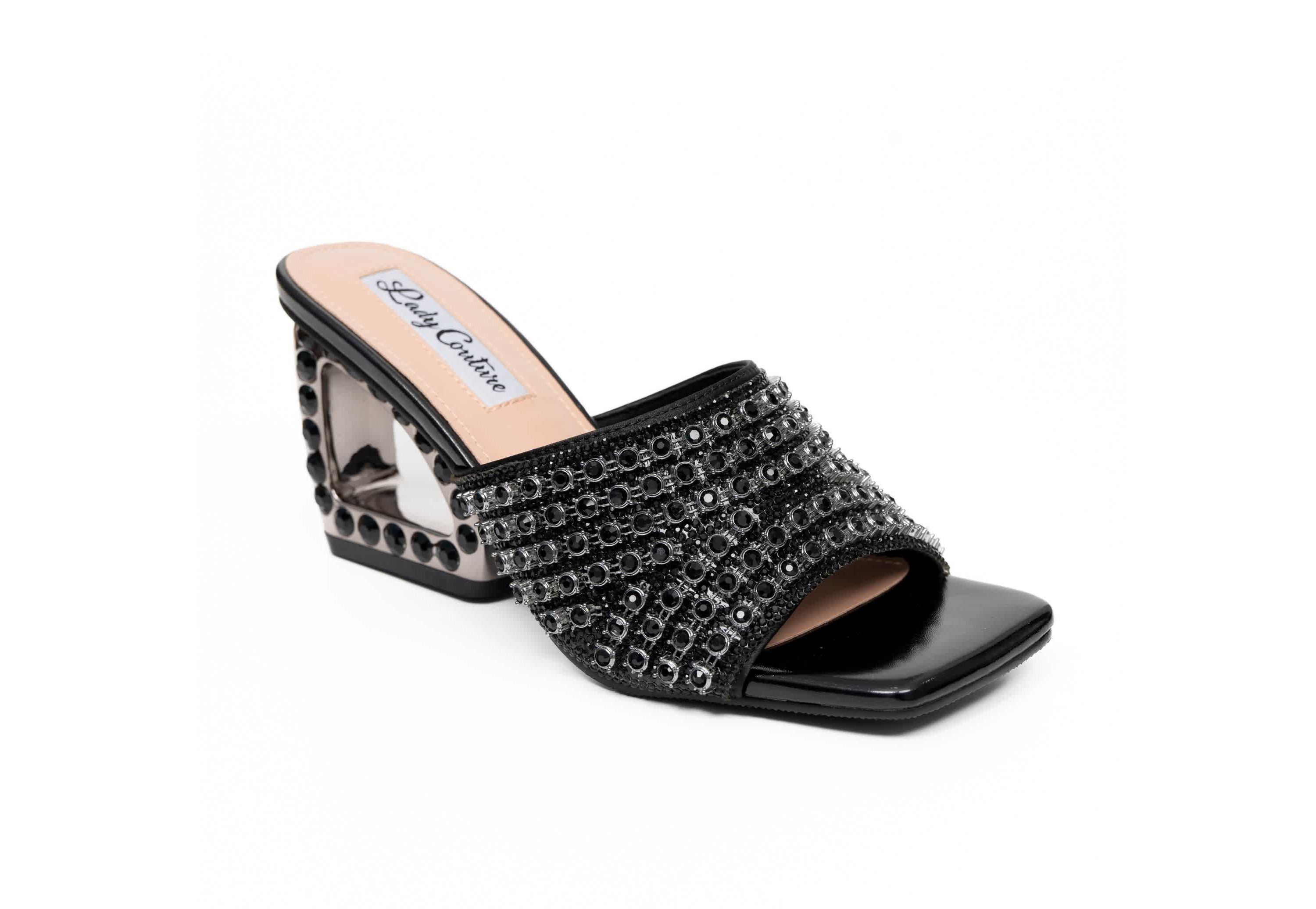Royal, Rhinestone Jewel Heel Slide