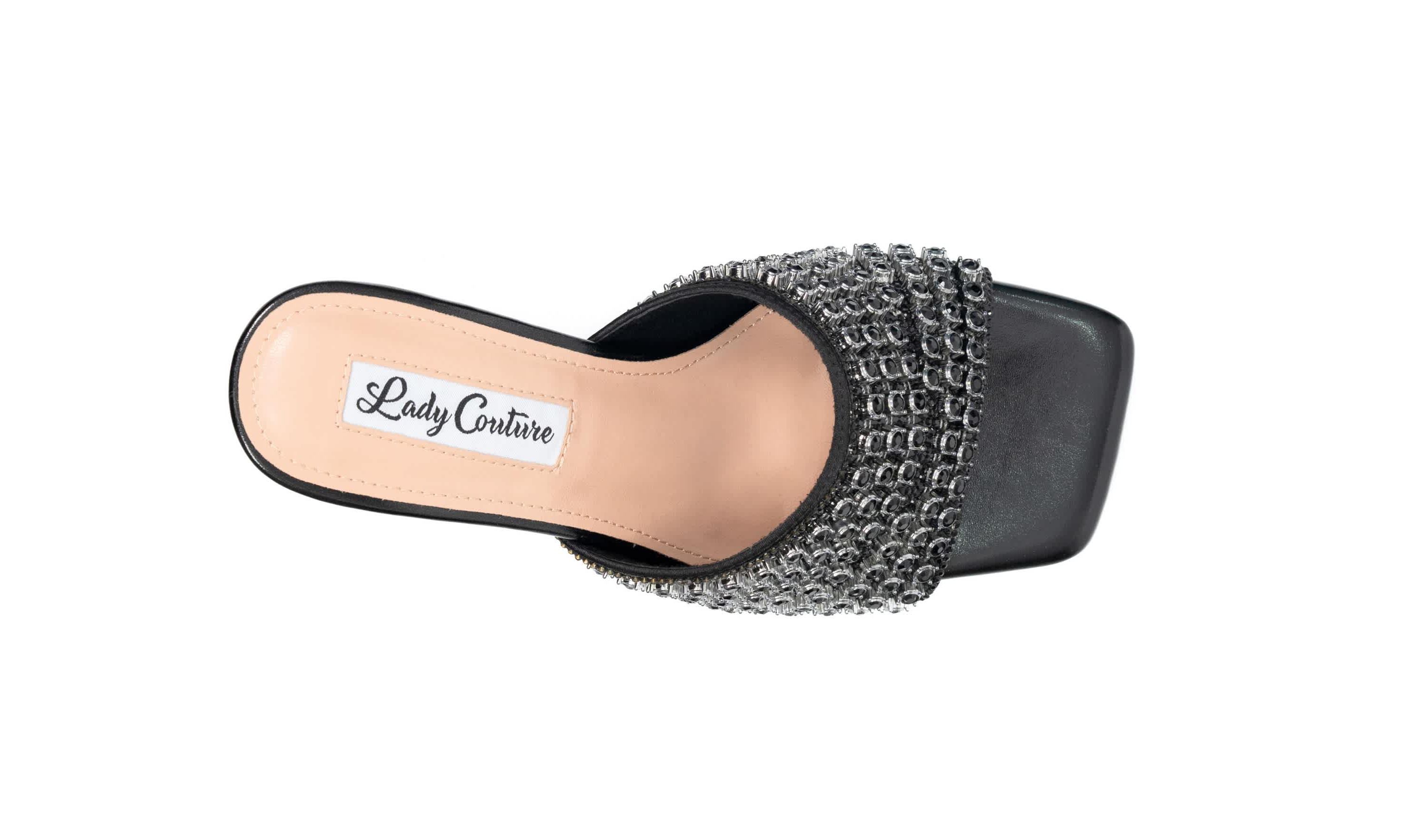 Royal, Rhinestone Jewel Heel Slide