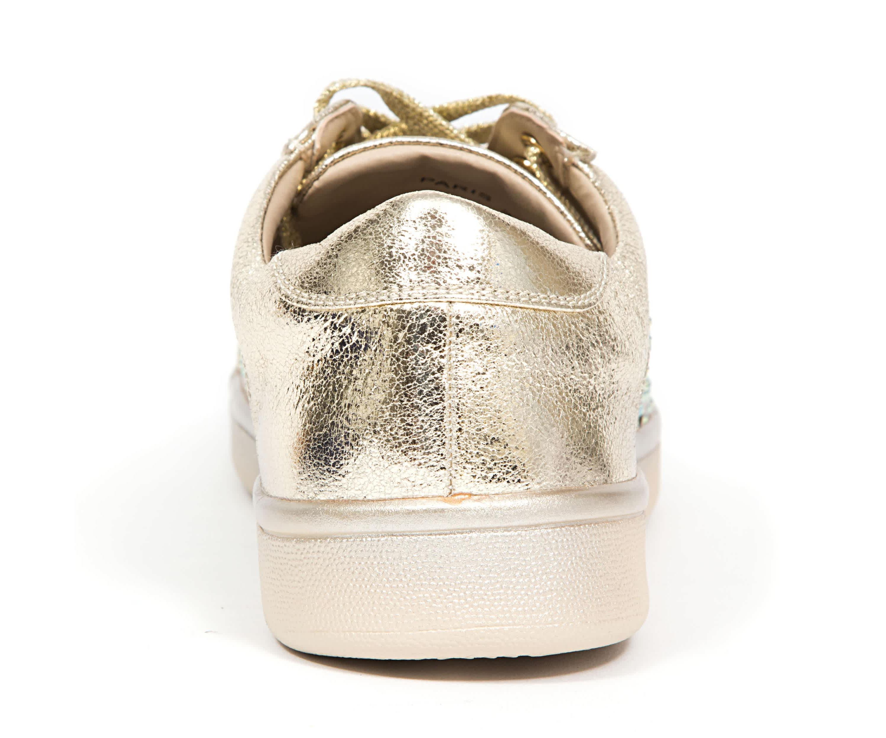 Paris, Low Top Laser Cut Sneaker With Rhinestones
