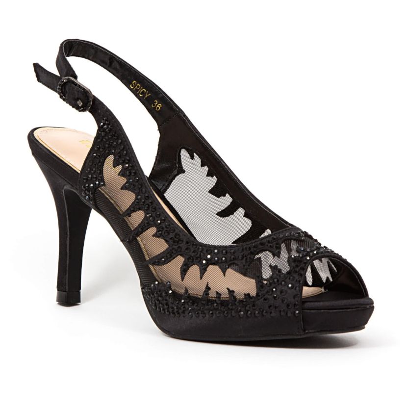 Spicy, Mesh Platform Sling Back