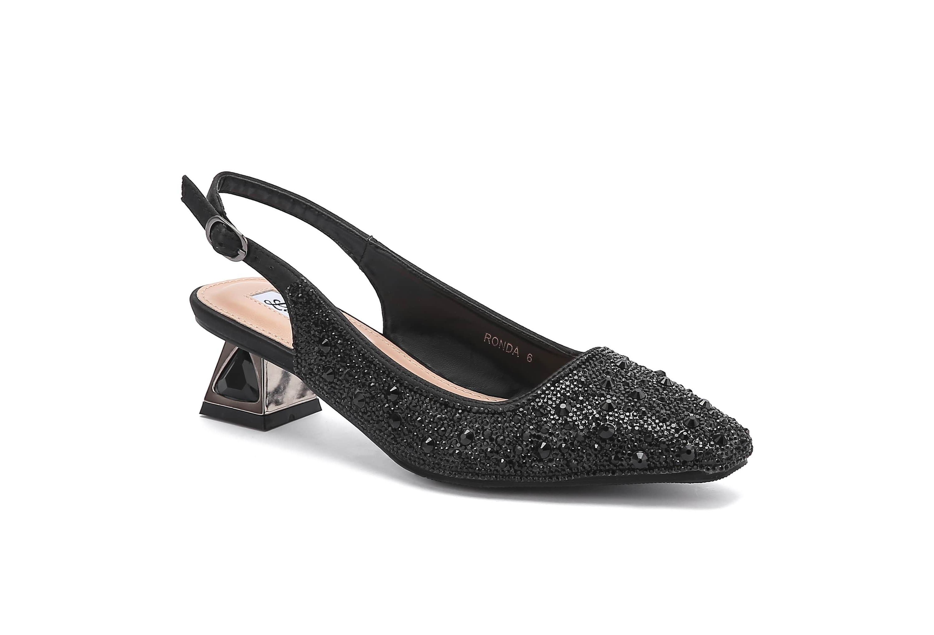Ronda, Rhinestones, Jewel Heel Slingback