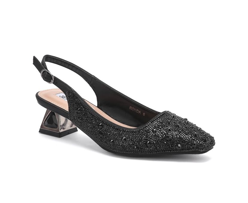Ronda, Rhinestones, Jewel Heel Slingback