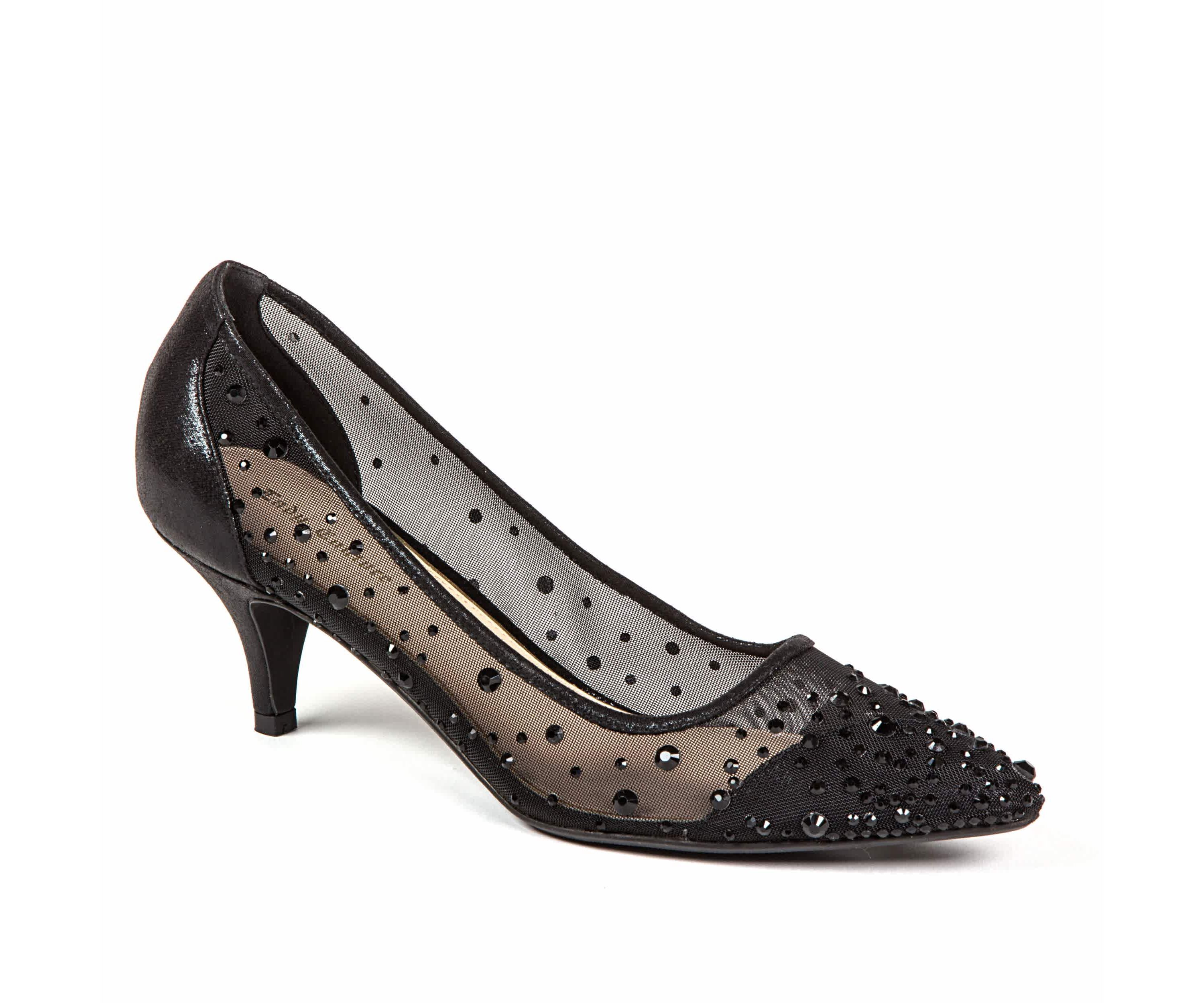 Silk, Rhinestone Mesh Dressy Pump
