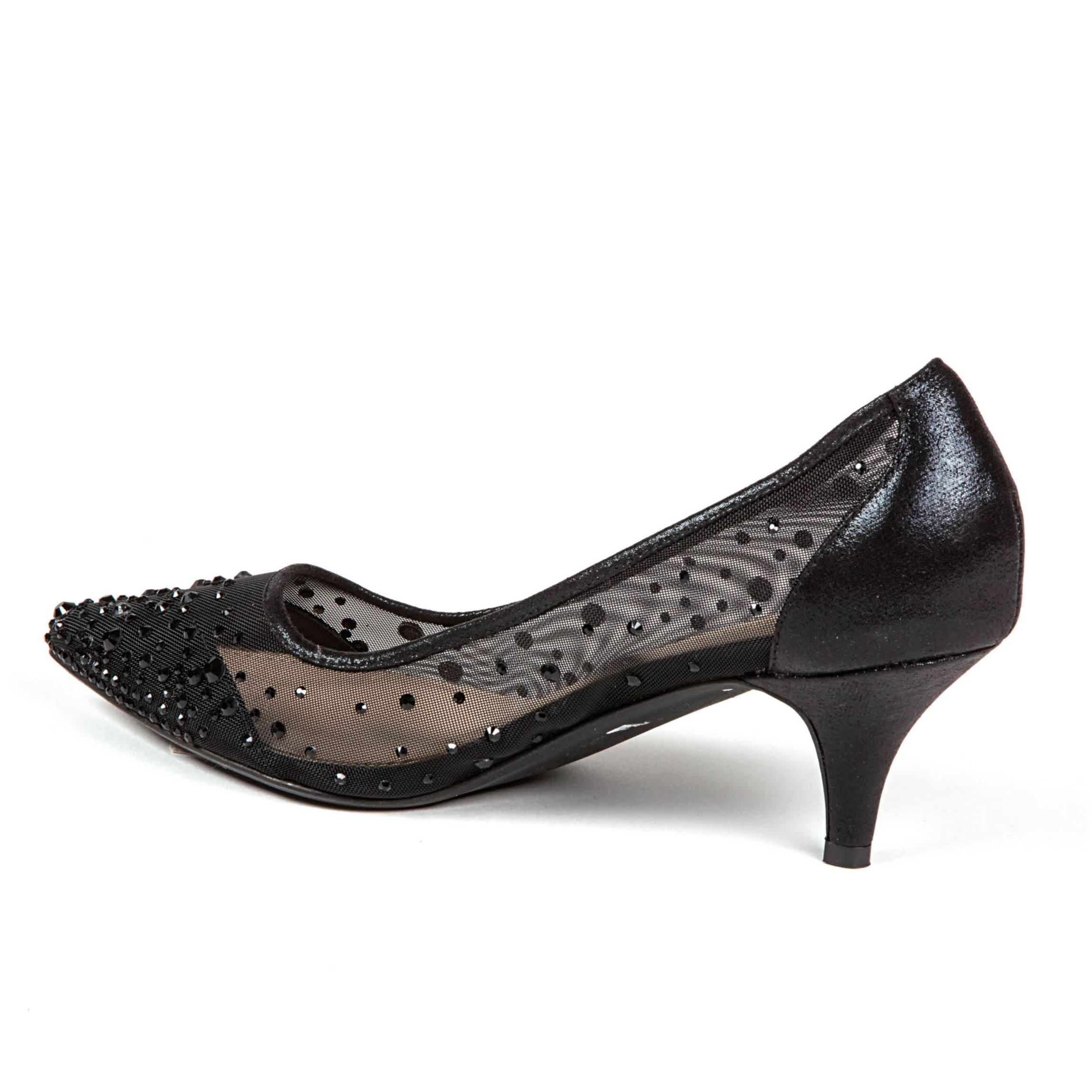 Silk, Rhinestone Mesh Dressy Pump