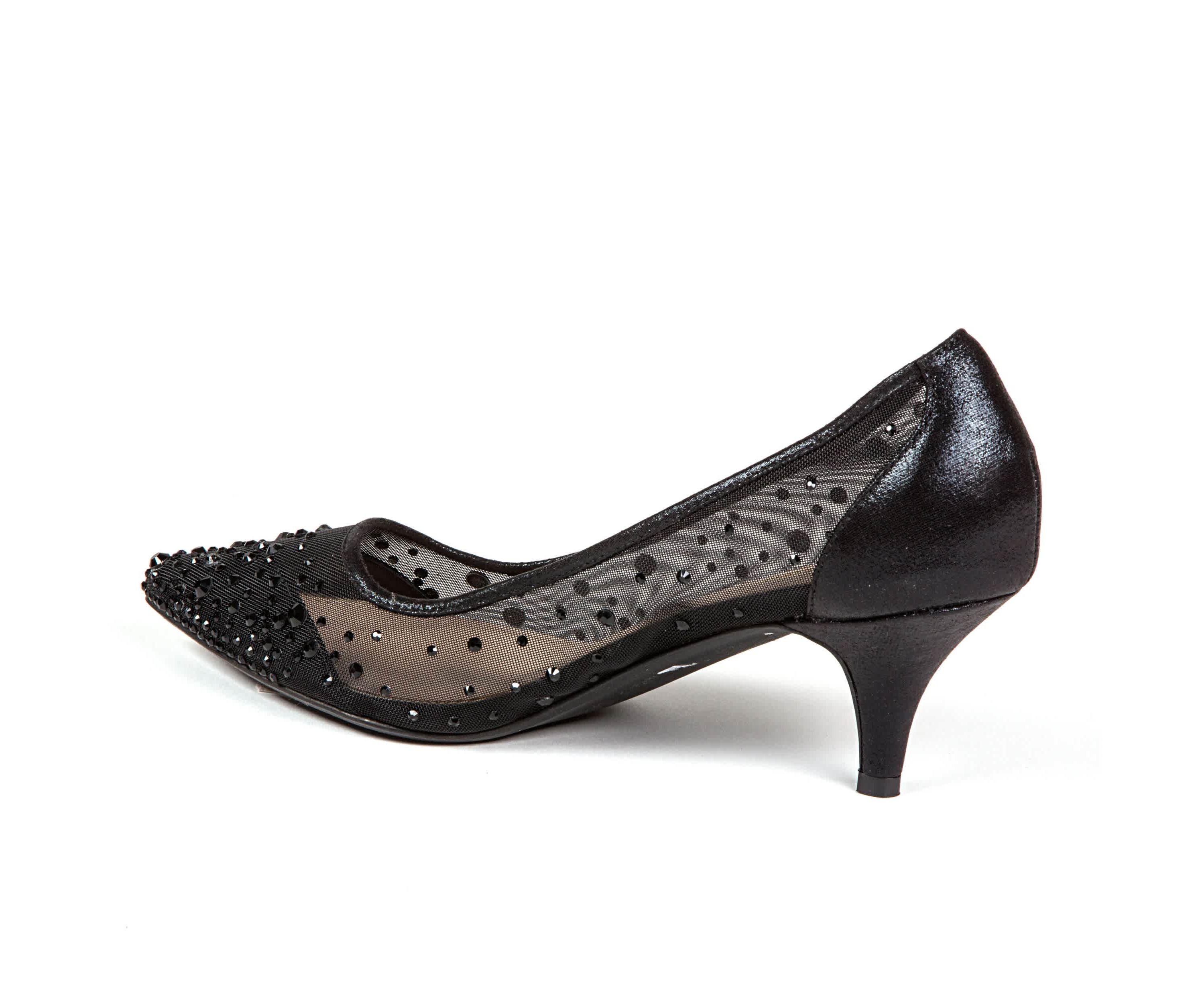 Silk, Rhinestone Mesh Dressy Pump