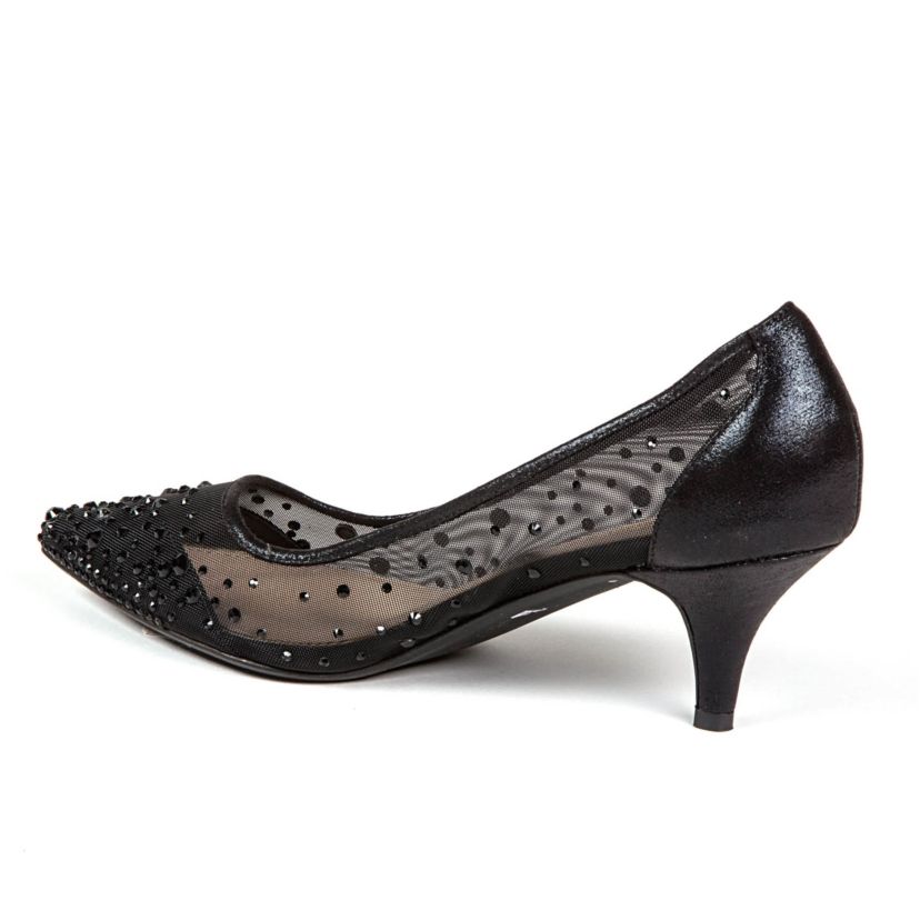 Silk, Rhinestone Mesh Dressy Pump