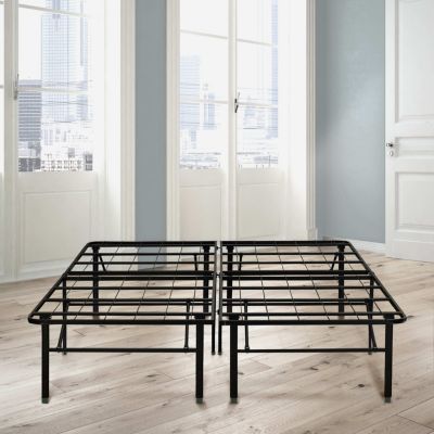 Boyd Sleep 18 Inch Foldable Metal Plaform Bed Frame With Tool Free Assembly, Black, King