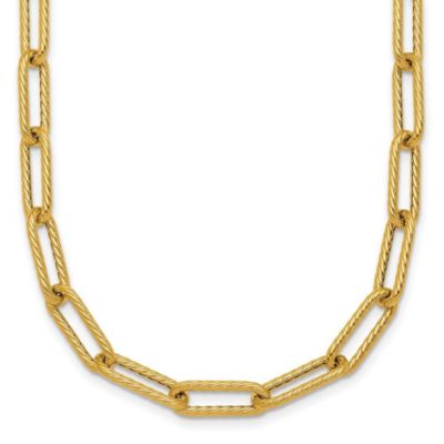 Belk & Co 14K Yellow Gold Polished and Twisted Oval Link 24-inch Necklace