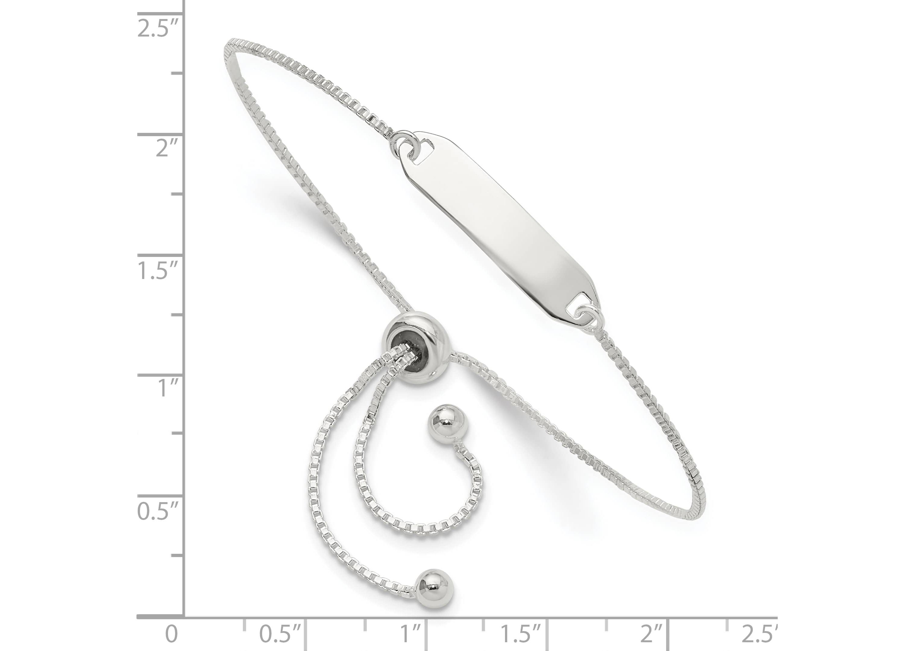 Sterling Silver Gold-tone Polished Bar Adjustable Bracelet