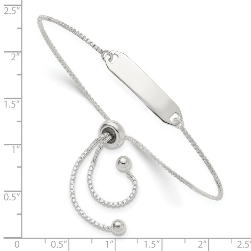 Sterling Silver Gold-tone Polished Bar Adjustable Bracelet