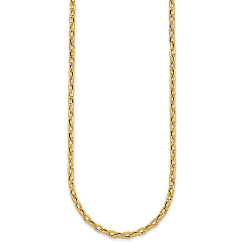 14K Yellow Gold Polished Oval Link 24-inch Necklace